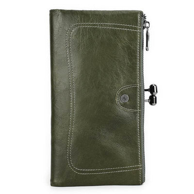 Black Angel Women's Wallet – Premium First Layer Cowhide Leather with Metal Accents - grabzbags.com