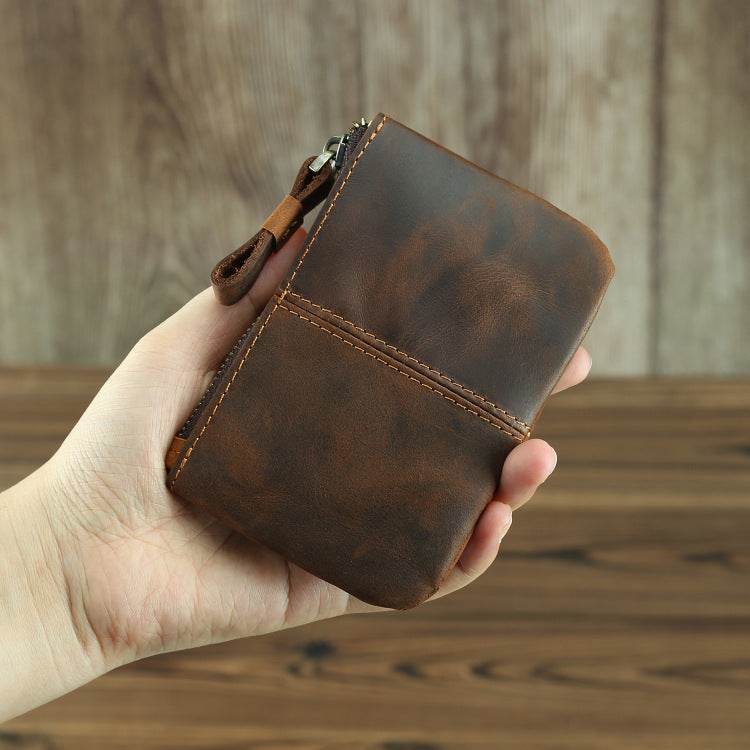 Crazy Horse Leather Coin Purse for Men – Vintage Retro Style Pocket Wallet - grabzbags.com