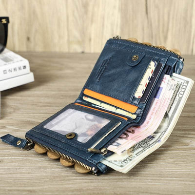 Chic Men’s Short Wallet – Genuine Leather Coin Purse with Minimalist Design - grabzbags.com