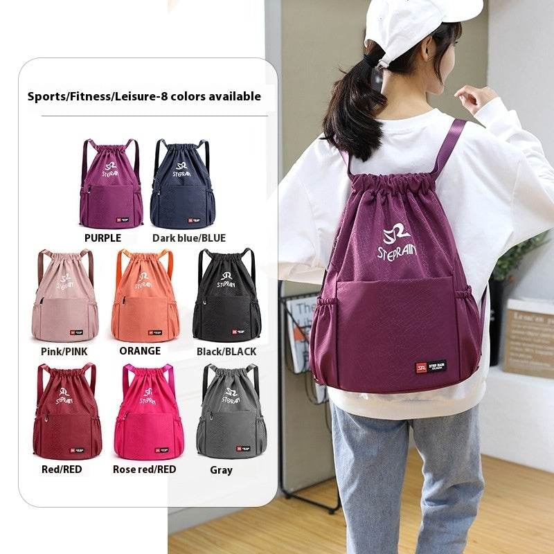 Solid Color Lightweight Drawstring Backpack – Simple Double-Shoulder Design - grabzbags.com