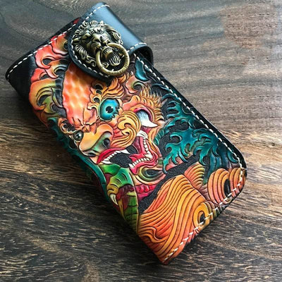 Handmade Cowhide Leather Wallet – Vintage-Style Treasure Purse for Women - grabzbags.com