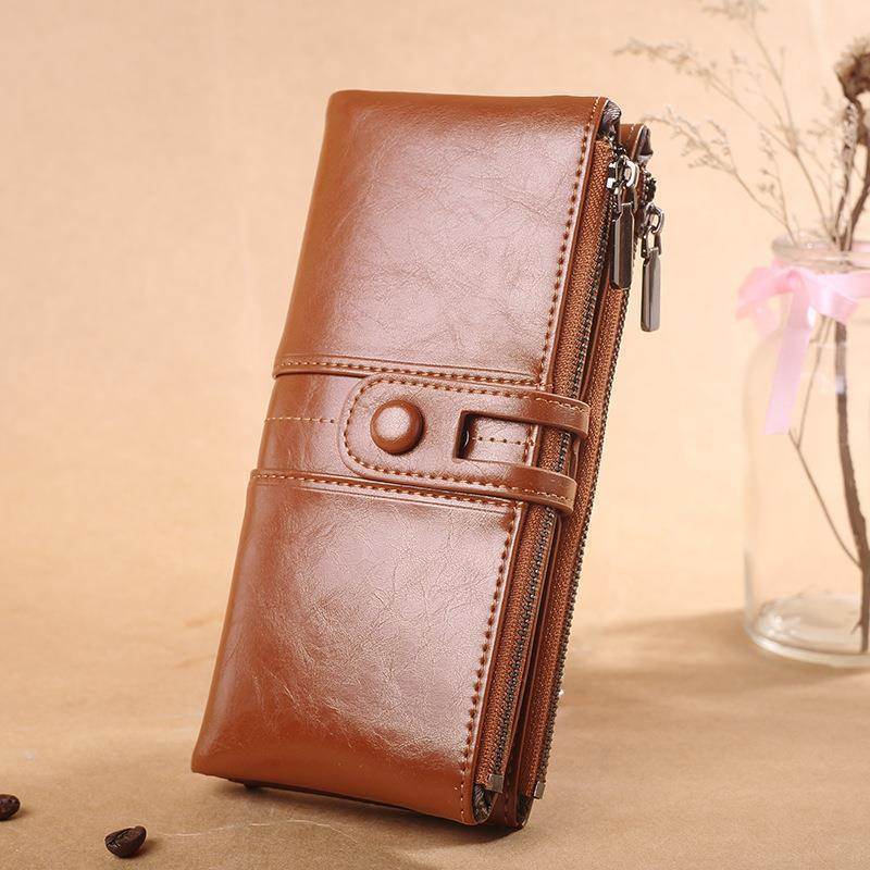 Stylish & Versatile Women’s Long PU Leather Wallet – Zipper Bifold Clutch Purse with Card Holder - grabzbags.com