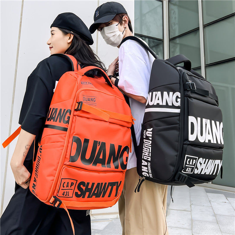 Stylish large-capacity men’s travel backpack with Oxford cloth design. Hand-held, multifunctional, durable, and perfect for school, work, or weekend trips.