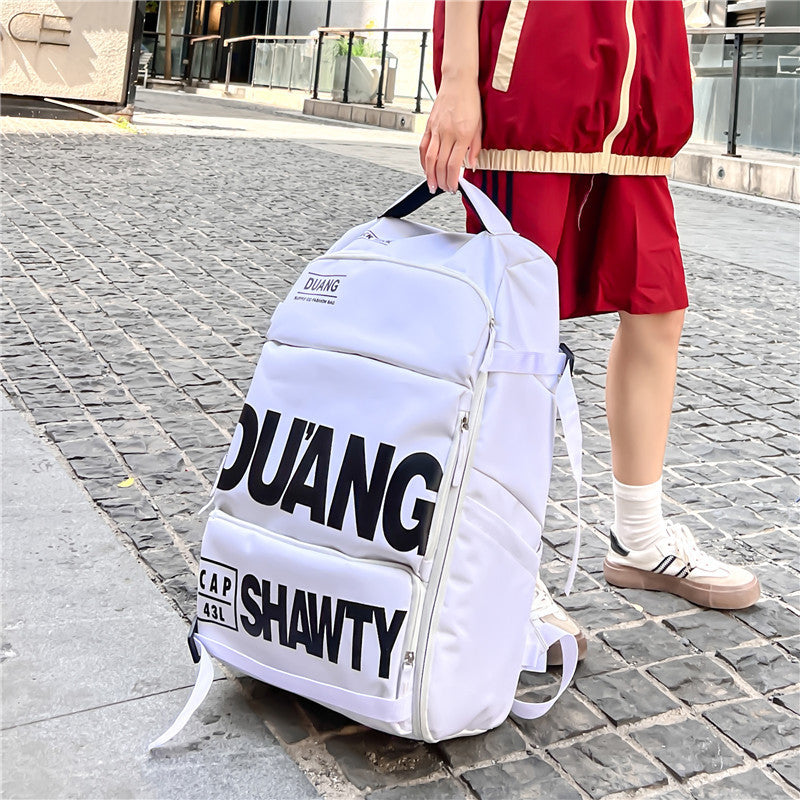 Stylish large-capacity men’s travel backpack with Oxford cloth design. Hand-held, multifunctional, durable, and perfect for school, work, or weekend trips.