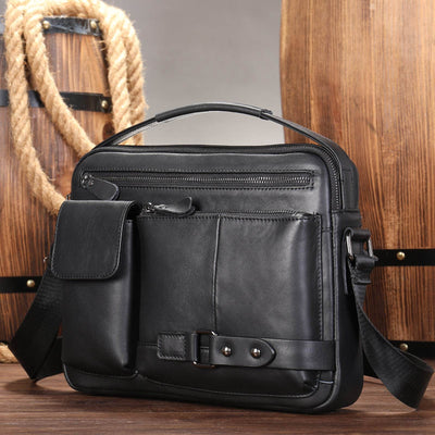 Men’s Premium Oil Wax Leather Messenger Bag – High-End Genuine Leather Crossbody - grabzbags.com