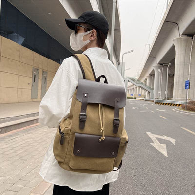 Retro Canvas Drawstring Backpack – Unique & Stylish Casual Bag - grabzbags.com