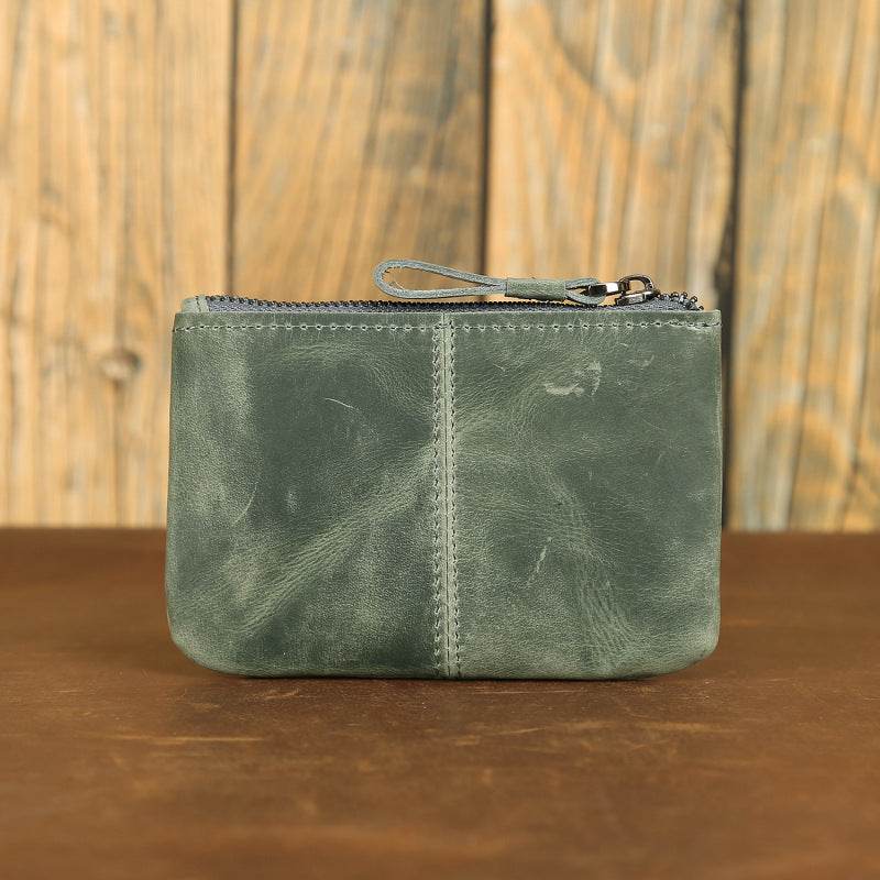 Crazy Horse Leather Coin Purse for Men – Vintage Retro Style Pocket Wallet - grabzbags.com