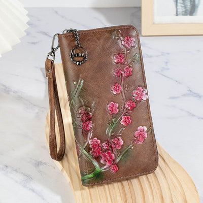 Women’s Embossed Hand-Painted Chinese Style Handbag – Elegant Zipper Closure Tote - grabzbags.com