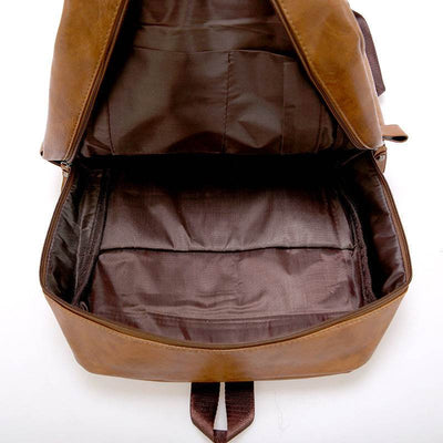 Men’s Korean Style PU Leather Backpack – Casual & Stylish Leisure Travel Bag - grabzbags.com
