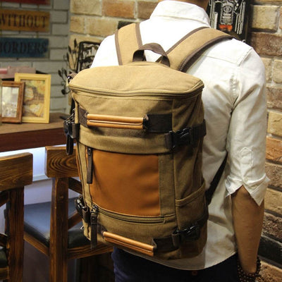 Men’s Canvas Travel Duffel Bag – Durable Weekender Shoulder Bag - grabzbags.com
