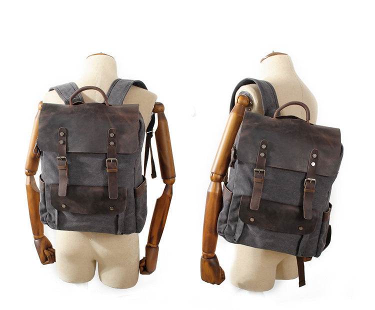 Vintage Canvas Backpack – Retro Travel Rucksack for Men - grabzbags.com
