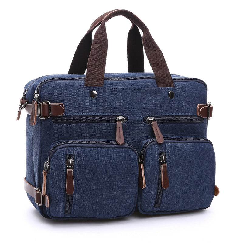 Men’s Casual Canvas Briefcase – Large-Capacity Handbag with Zipper Closure for Work & Travel - grabzbags.com