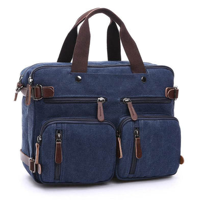 Men’s Casual Canvas Briefcase – Large-Capacity Handbag with Zipper Closure for Work & Travel - grabzbags.com