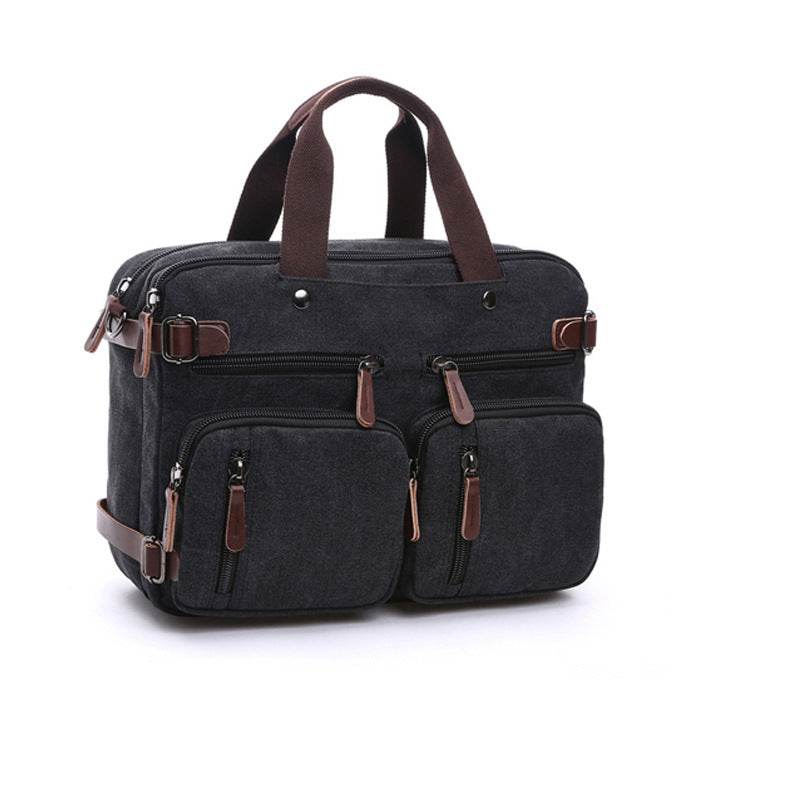 Men’s Casual Canvas Briefcase – Large-Capacity Handbag with Zipper Closure for Work & Travel - grabzbags.com
