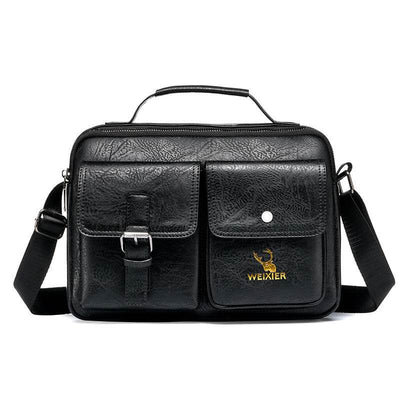 Men’s Vintage One-Shoulder Messenger Bag – Casual Crossbody Leather Bag - grabzbags.com