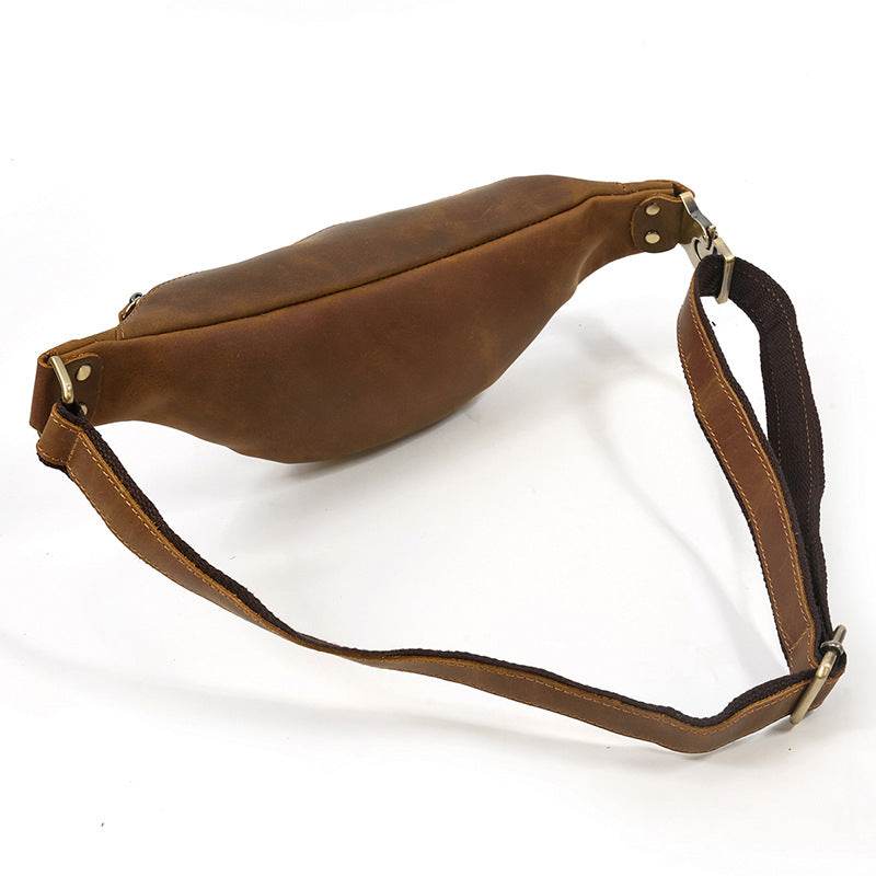 Men’s Multifunctional Crazy Horse Leather Belt Bag – Retro Waist Pack for Everyday Carry - grabzbags.com