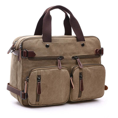 Men’s Casual Canvas Briefcase – Large-Capacity Handbag with Zipper Closure for Work & Travel - grabzbags.com