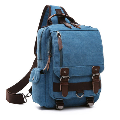 Casual Fashion Washed Canvas Backpack – Outdoor Travel Shoulder Bag with Hard Handle, Double & Single Strap Design