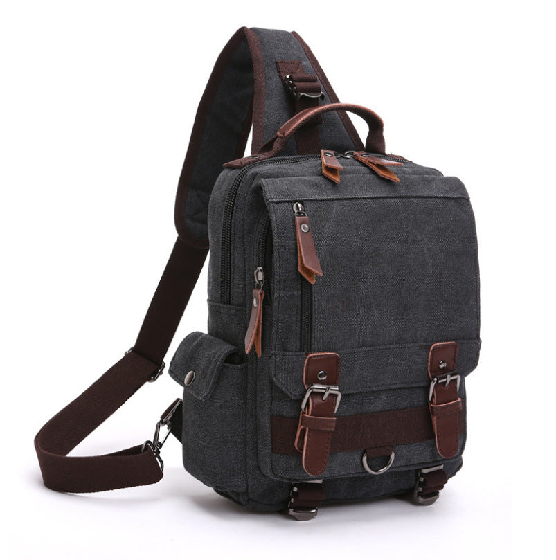 Casual Fashion Washed Canvas Backpack – Outdoor Travel Shoulder Bag with Hard Handle, Double & Single Strap Design