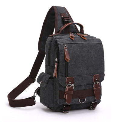 Casual Fashion Washed Canvas Backpack – Outdoor Travel Shoulder Bag with Hard Handle, Double & Single Strap Design