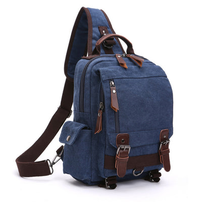 Casual Fashion Washed Canvas Backpack – Outdoor Travel Shoulder Bag with Hard Handle, Double & Single Strap Design