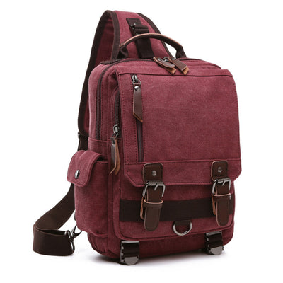 Casual Fashion Washed Canvas Backpack – Outdoor Travel Shoulder Bag with Hard Handle, Double & Single Strap Design
