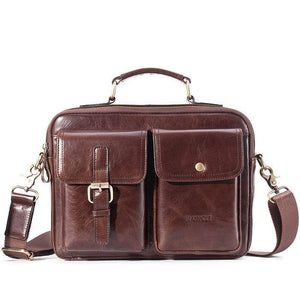 Pi Liushu Men’s Large-Capacity Leather Messenger Bag – Multifunctional Single Shoulder Briefcase, Top Layer Cowhide - grabzbags.com