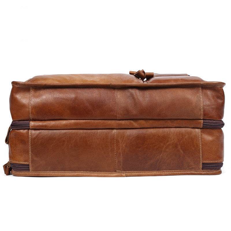 Men's Retro Leather Briefcase – Casual Business Handbag & Laptop Shoulder Bag - grabzbags.com