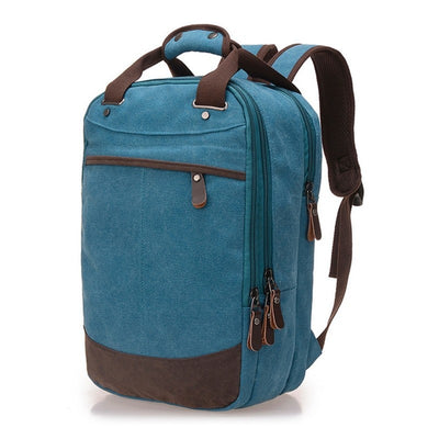 Casual Canvas Computer Backpack – Retro Military-Style College Laptop Bag with Large Capacity & Adjustable Straps
