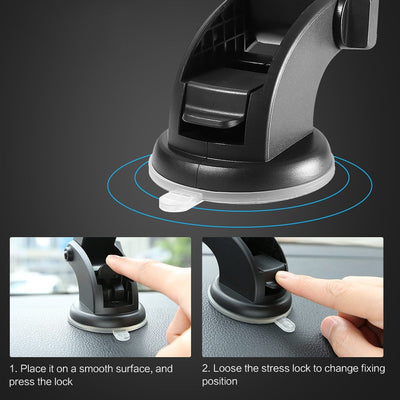 Car Phone Holder – Long Rod Telescopic Dashboard Mount with Suction Cup
