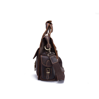 Men’s Retro Leather Briefcase – Genuine Cowhide Messenger Bag