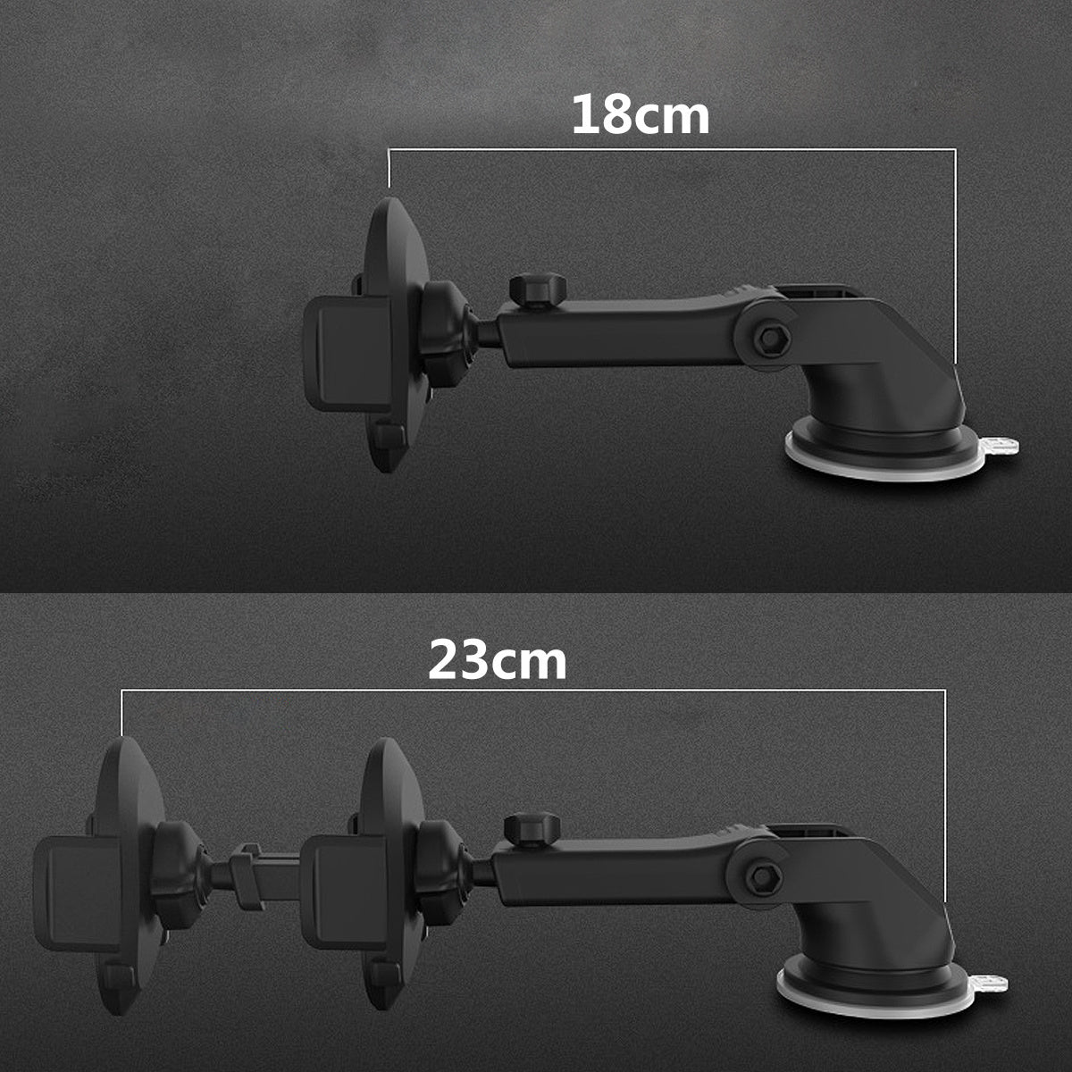 Car Phone Holder – Long Rod Telescopic Dashboard Mount with Suction Cup