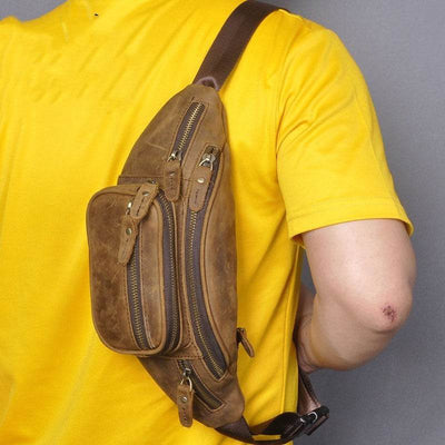 Retro Leather Shoulder Messenger Bag – Large-Capacity Crossbody Satchel for Men - grabzbags.com