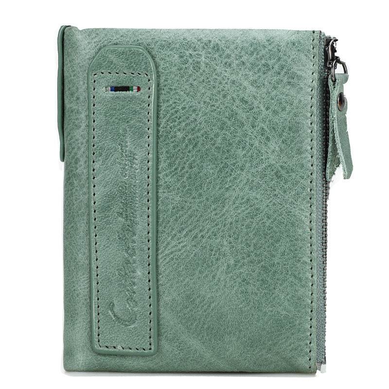 Chic Men’s Short Wallet – Genuine Leather Coin Purse with Minimalist Design - grabzbags.com