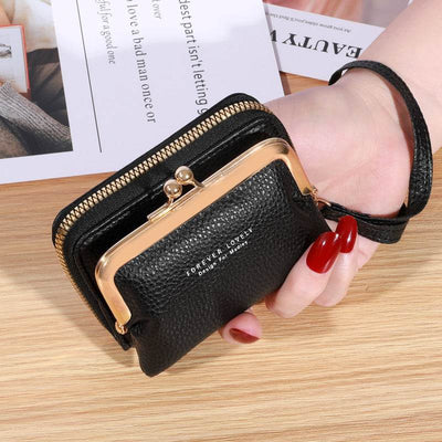 Compact Women's Leather Wallet – Short Bifold with Large Capacity & Card Organizer - grabzbags.com