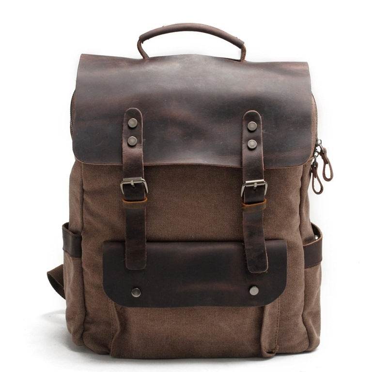 Vintage Canvas Backpack – Retro Travel Rucksack for Men - grabzbags.com