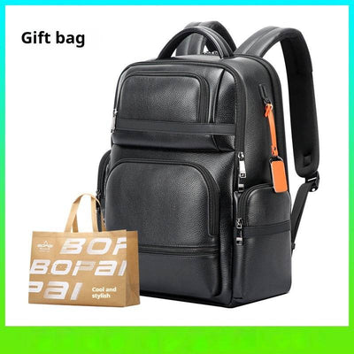 Men’s Business Leather Laptop Backpack – Large Capacity Computer Bag for Work & Travel - grabzbags.com