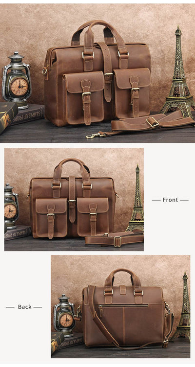 New Genuine Leather Business Handbag – Men’s Professional Briefcase & Office Bag - grabzbags.com
