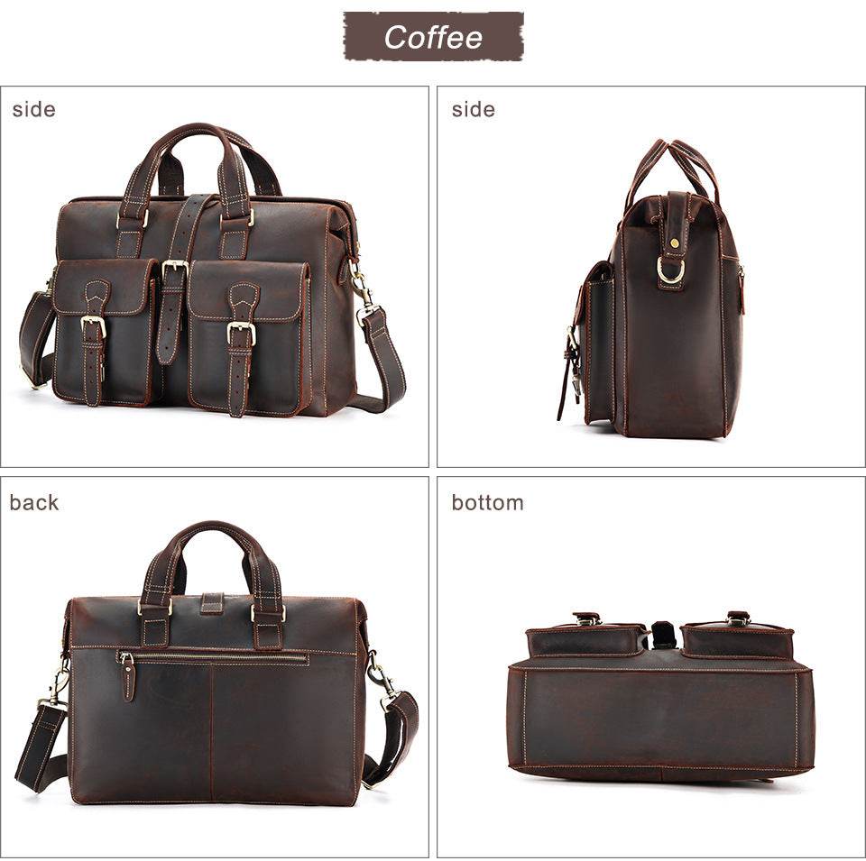 New Genuine Leather Business Handbag – Men’s Professional Briefcase & Office Bag - grabzbags.com