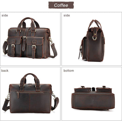 New Genuine Leather Business Handbag – Men’s Professional Briefcase & Office Bag - grabzbags.com
