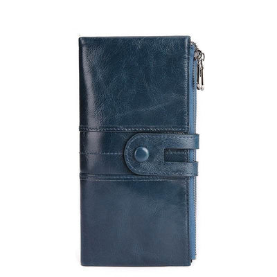 Women’s Retro Leather RFID Wallet – Stylish Long Wallet for Everyday Use - grabzbags.com