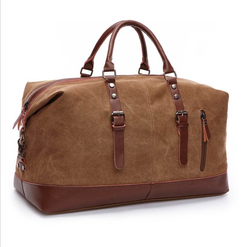 Men’s Retro Canvas Travel Tote – Large Capacity Shoulder Bag for Short Trips - grabzbags.com
