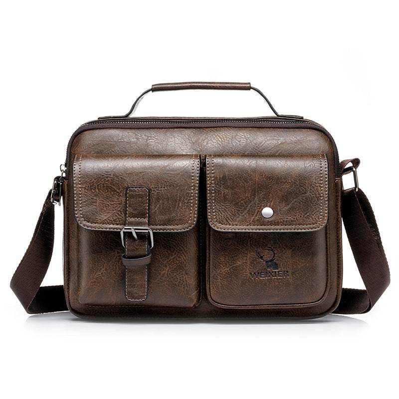 Men’s Vintage One-Shoulder Messenger Bag – Casual Crossbody Leather Bag - grabzbags.com