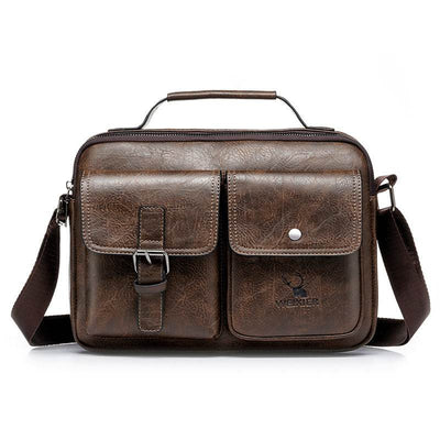 Men’s Vintage One-Shoulder Messenger Bag – Casual Crossbody Leather Bag - grabzbags.com