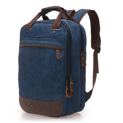Casual Canvas Computer Backpack – Retro Military-Style College Laptop Bag with Large Capacity & Adjustable Straps