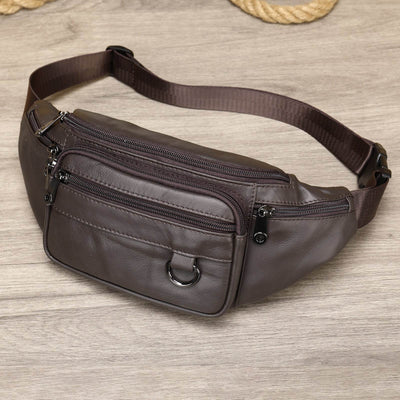 Men’s Sheepskin Mobile Phone Waist Bag – Sports & Casual Leather Belt Pouch - grabzbags.com