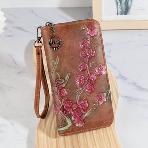 Women’s Embossed Hand-Painted Chinese Style Handbag – Elegant Zipper Closure Tote - grabzbags.com