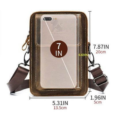 Men’s Leather Belt Messenger Bag – Multi-Functional Shoulder Crossbody - grabzbags.com
