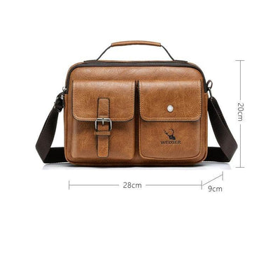 Men’s Vintage One-Shoulder Messenger Bag – Casual Crossbody Leather Bag - grabzbags.com