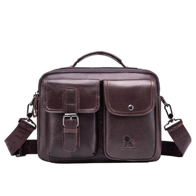 Retro Large-Capacity First Layer Cowhide Leather Casual Handbag - grabzbags.com